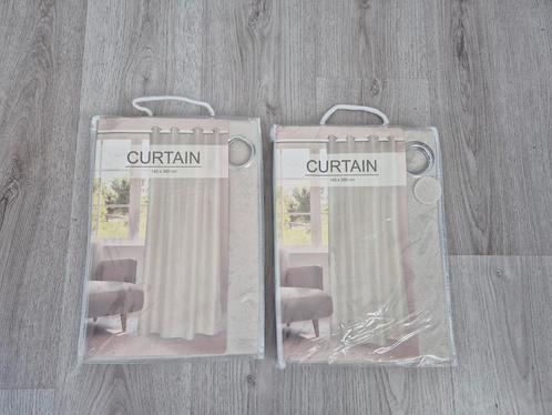 2x Beige Gordijnen (140x260cm), Huis en Inrichting, Stoffering | Gordijnen en Lamellen, Nieuw, 200 cm of meer, 100 tot 150 cm