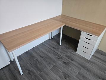 2 keer bureau met ladeblok