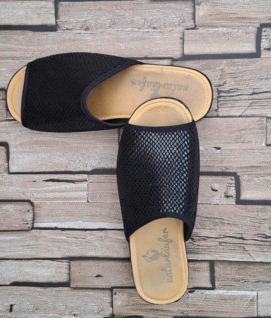 NATURLAUFER - Comfortabele Zwarte Muiltjes, maat 37, Kleding | Dames, Schoenen, Verzenden, Zwart, Sandalen of Muiltjes, Zo goed als nieuw