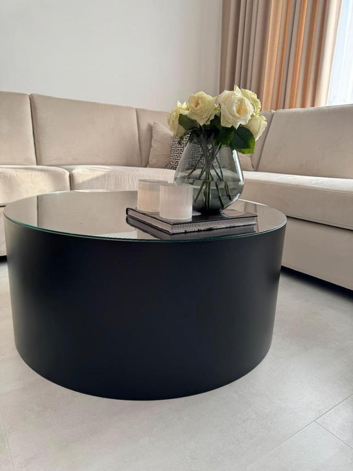 Zwarte salontafel, eettafel+stoelen, TV-kast incl. glasplaat, Huis en Inrichting, Complete inboedels, Ophalen