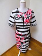 M15 FRANK WALDER aparte jurk zwart wit roze maat 44, Zwart, Maat 42/44 (L), Ophalen of Verzenden, Zo goed als nieuw