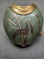 Vintage messing geëmaileerde vaas jaren '70., Ophalen of Verzenden