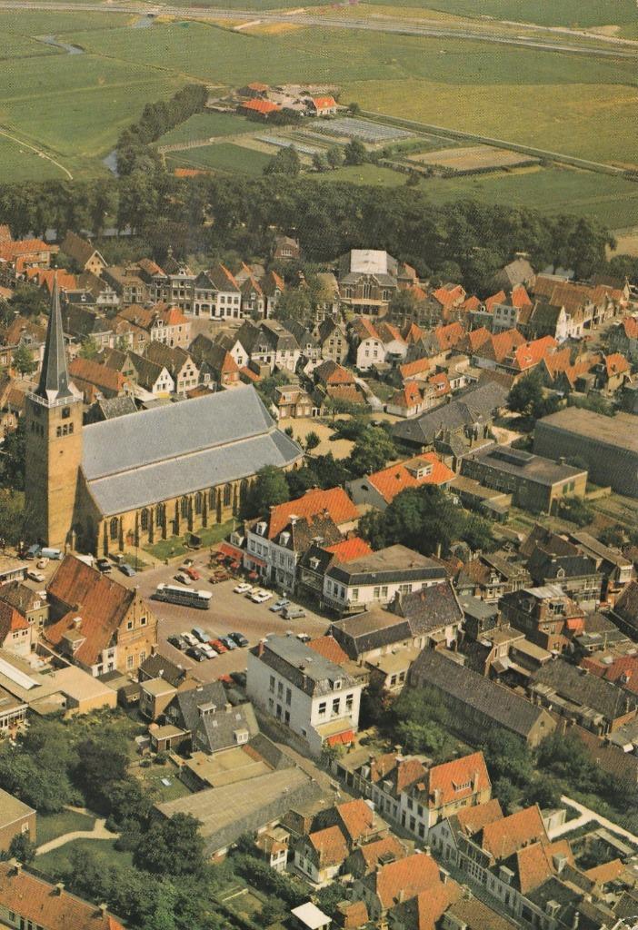 FRANEKER Luchtfoto Kerk, Verzamelen, Ansichtkaarten | Nederland, Gelopen, Friesland, 1960 tot 1980, Verzenden