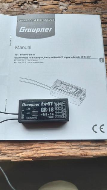 Graupner HOTT GR-18 9 kanaals ontvanger, stabilisatie Gyro beschikbaar voor biedingen