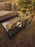 IKEA VITTSJÖ Salontafel - Zwart/Glas, Huis en Inrichting, Tafels | Salontafels, Ophalen, 50 tot 100 cm, 50 tot 100 cm, Zo goed als nieuw
