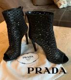Prada, peep toe laarsjes, stilletto, maat 38,5, Prada, Zwart, Lage of Enkellaarzen, Ophalen of Verzenden