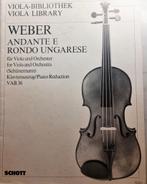 Weber Andante e Rondo Ungarese - Viola Bibliotheek, Muziek en Instrumenten, Gebruikt, Klassiek, Ophalen of Verzenden, Viool of Altviool