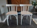 2 witte houten café stoelen  -  samen voor € 20,-, Huis en Inrichting, Stoelen, Ophalen, Gebruikt, Twee, Wit