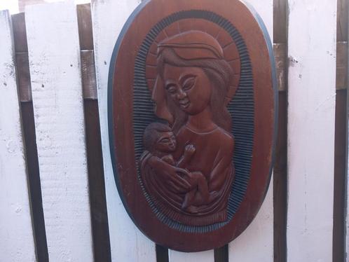 Zwaar houten mother and child#ghana#KORTING, Antiek en Kunst, Kunst | Beelden en Houtsnijwerken, Ophalen of Verzenden