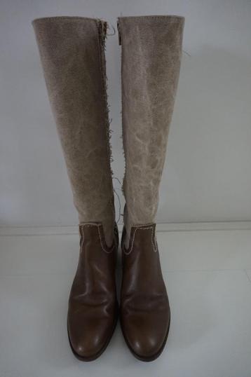 Via Vai stoere laarzen leer met jute bruin beige mt 38 laars beschikbaar voor biedingen