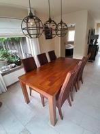 Eettafel met 6 stoelen, Huis en Inrichting, Ophalen of Verzenden, Zo goed als nieuw