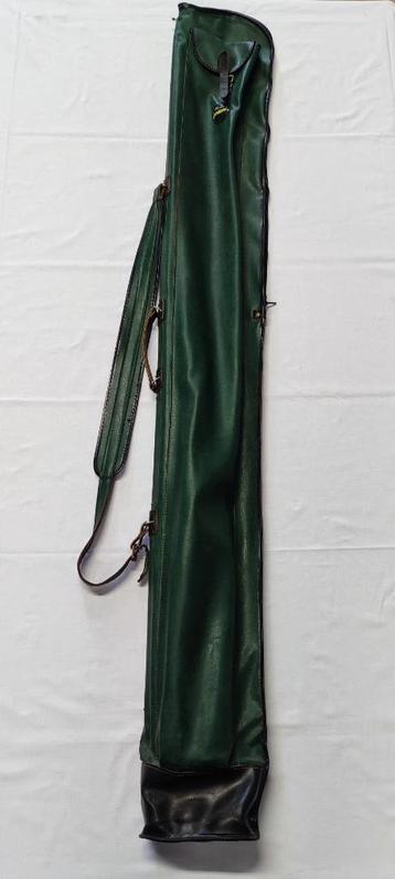 Vintage hengeltas - foudraal albatros groen leer made in gdr beschikbaar voor biedingen