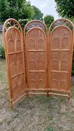 Vintage bambo rieten Kamerscherm, roomdivider, webbing, Huis en Inrichting, Ophalen, Gebruikt