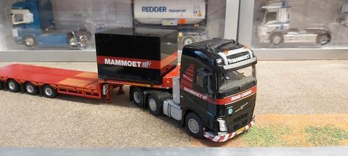 Volvo FH met semi dieplader uitschuifbaar mammoet, Hobby en Vrije tijd, Modelauto's | 1:50, Zo goed als nieuw, Bus of Vrachtwagen