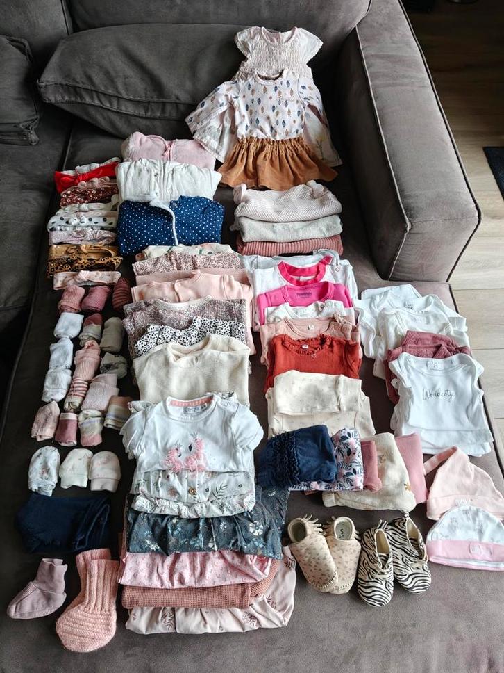 Meisjeskleding maat 50/56, groot kledingpakket, Kinderen en Baby's, Babykleding | Baby-kledingpakketten, Zo goed als nieuw, Maat 50