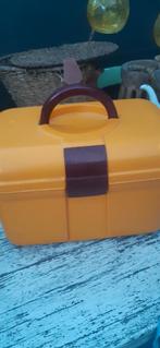 Vintage geel oranje naaibox  koffer van Curver, Ophalen of Verzenden, Zo goed als nieuw