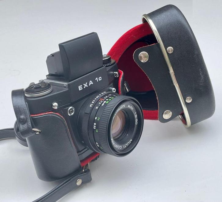 Exa 1c - Prachtige "Black Beauty" M42 SRL met 1.8/50mm, Audio, Tv en Foto, Fotocamera's Analoog, Gebruikt, Spiegelreflex, Overige Merken