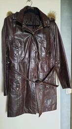 Lederen parka dames, Ophalen of Verzenden, Zo goed als nieuw, Maat 42/44 (L), Bruin