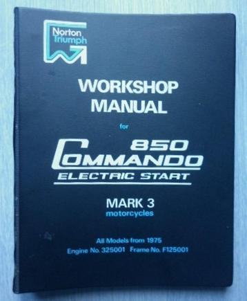 	 Norton Commando 850 workshop manual (4511z) beschikbaar voor biedingen