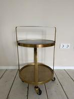 Bijzettafeltje op wieltjes goud Sissy boy, Minder dan 55 cm, Rond, Zo goed als nieuw, Ophalen