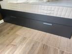 Brimnes Ikea bed zwart 160x200 incl latte bodem, Huis en Inrichting, Slaapkamer | Bedden, Ophalen, Zwart, Tweepersoons, Zo goed als nieuw