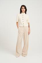 NIEUW! Gestuz Elarah linnen mix broek met plooien beige 36, Verzenden, Beige, Nieuw, Gestuz