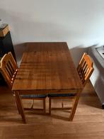 Houten Tafel (met 2 Stoelen), Huis en Inrichting, Ophalen, Gebruikt, 100 tot 150 cm, 50 tot 100 cm