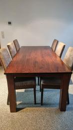Eettafel met 6 stoelen, Huis en Inrichting, Tafels | Eettafels, Ophalen, Overige materialen, Gebruikt, 100 tot 150 cm