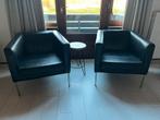 75 euro - Twee mooie strakke zwarte sky leren fauteuils, Ophalen, Zo goed als nieuw, Minder dan 75 cm, 50 tot 75 cm