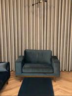 Donkergroene bankstel + 2 loveseats + hocker, Huis en Inrichting, Fauteuils, Ophalen of Verzenden, Zo goed als nieuw, Stof, 75 tot 100 cm