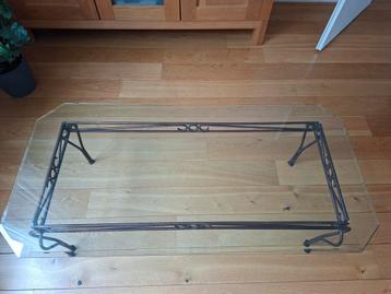 Glazen Salontafel met Metalen Onderstel beschikbaar voor biedingen