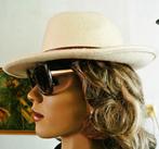 Wollen lana hoed creme roomwit beige Italiaanse hoed Italy L, Hoed, Ophalen of Verzenden, Italiaanse Italy hoed, Gedragen