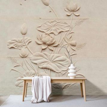 Foto- bloemenpatroon behang van Wall art beschikbaar voor biedingen