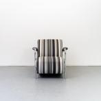 2x Leolux Scylla Fauteuil Lage Rug Grijs/Wit/Zwart Gestreept, Niet ingevuld, Niet ingevuld, 75 tot 100 cm, Ophalen of Verzenden