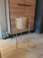 Gouden plant Standaard plantenbak - 65cm hoog goud bloempot, Ophalen, Zo goed als nieuw