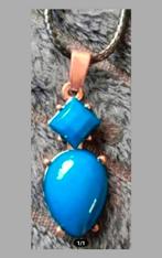 Ketting blauwe steen, Sieraden, Tassen en Uiterlijk, Kettingen, Verzenden, Nieuw, Blauw, Met hanger