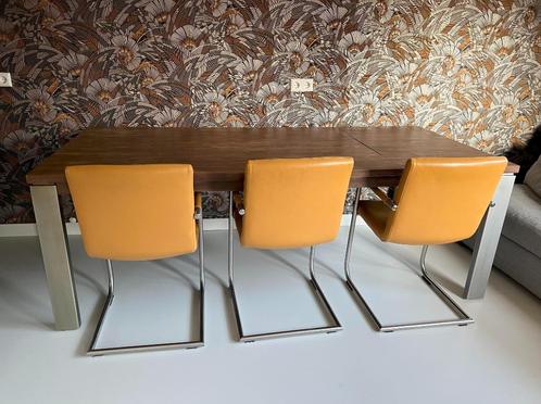 Industriële eettafel, Huis en Inrichting, Tafels | Eettafels, Gebruikt, 50 tot 100 cm, 200 cm of meer, Vijf personen of meer, Rechthoekig