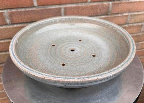 Bonsai schaal handgemaakt Jurgen Hilken blauw-grijs 31,1x7,1, Tuin en Terras, Bloempotten, Nieuw, Aardewerk, 25 tot 40 cm, Rond