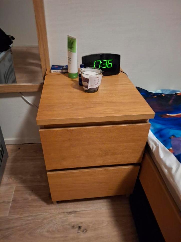 2 Nachtkastjes met Lades Ikea Malm, Huis en Inrichting, Slaapkamer | Nachtkastjes, Gebruikt, Minder dan 55 cm, Minder dan 45 cm