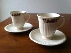 2 Wedgwood Briar Rose Koffie Mokjes/Kopjes/Schoteltjes Nieuw, Nieuw, Ophalen of Verzenden, Overige stijlen, Kop(pen) en/of Schotel(s)