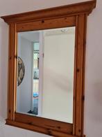 Fraaie in facetgeslepen spiegel in houten lijst, Huis en Inrichting, Woonaccessoires | Spiegels, Minder dan 100 cm, Rechthoekig