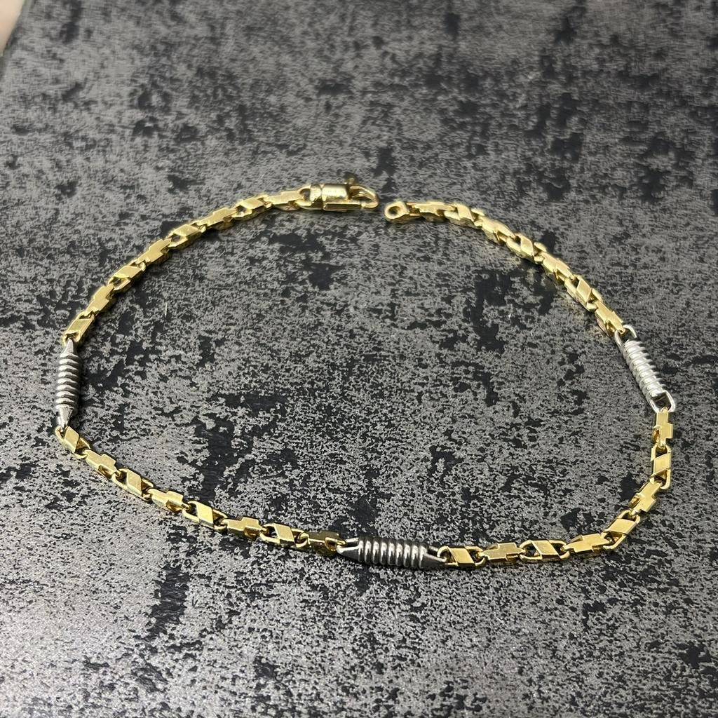 14 karaat gouden armband Monte Carlo massief schakel, Ophalen of Verzenden, Nieuw, Goud