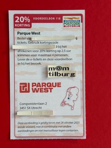 Voordeelbon 118 Parque West 20% Korting voor max 4 pers. beschikbaar voor biedingen