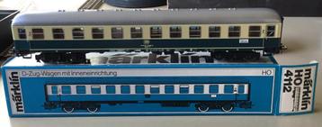 MäRKLIN H0 4112 PERS. RIJTUIG DB BEIGE/TURQ. 2.KLAS N OVP  beschikbaar voor biedingen