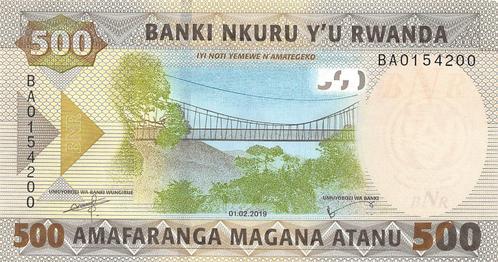 Rwanda 500 Francs 2019 Unc, Banknote24, Postzegels en Munten, Bankbiljetten | Afrika, Los biljet, Overige landen, Ophalen of Verzenden