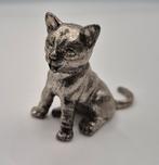 Vintage Tinnen Kat Beeldje, Antiek en Kunst, Kunst | Beelden en Houtsnijwerken, Ophalen of Verzenden