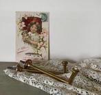 Vintage Franse messing gordijnhouder strak model (set van 2), Ophalen of Verzenden, Zo goed als nieuw