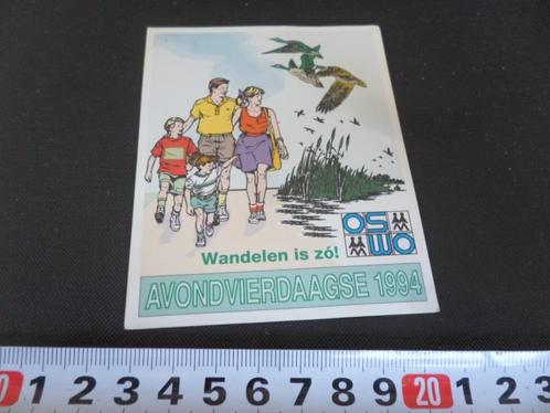 sticker Avondvierdaagse 1994 OSWO wandelen is zó, Verzamelen, Stickers, Zo goed als nieuw, Bedrijf of Vereniging, Ophalen