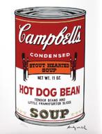 Andy Warhol(1928)Lithografie"Campbells Hot Dog Bean S"Ges Ge, Antiek en Kunst, Ophalen of Verzenden