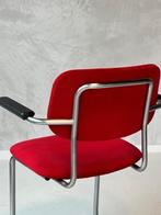 Gispen 1125 sledestoel vintage eetkamerstoel retro rood, Huis en Inrichting, Stoelen, Metaal, Gebruikt, NL, Vintage